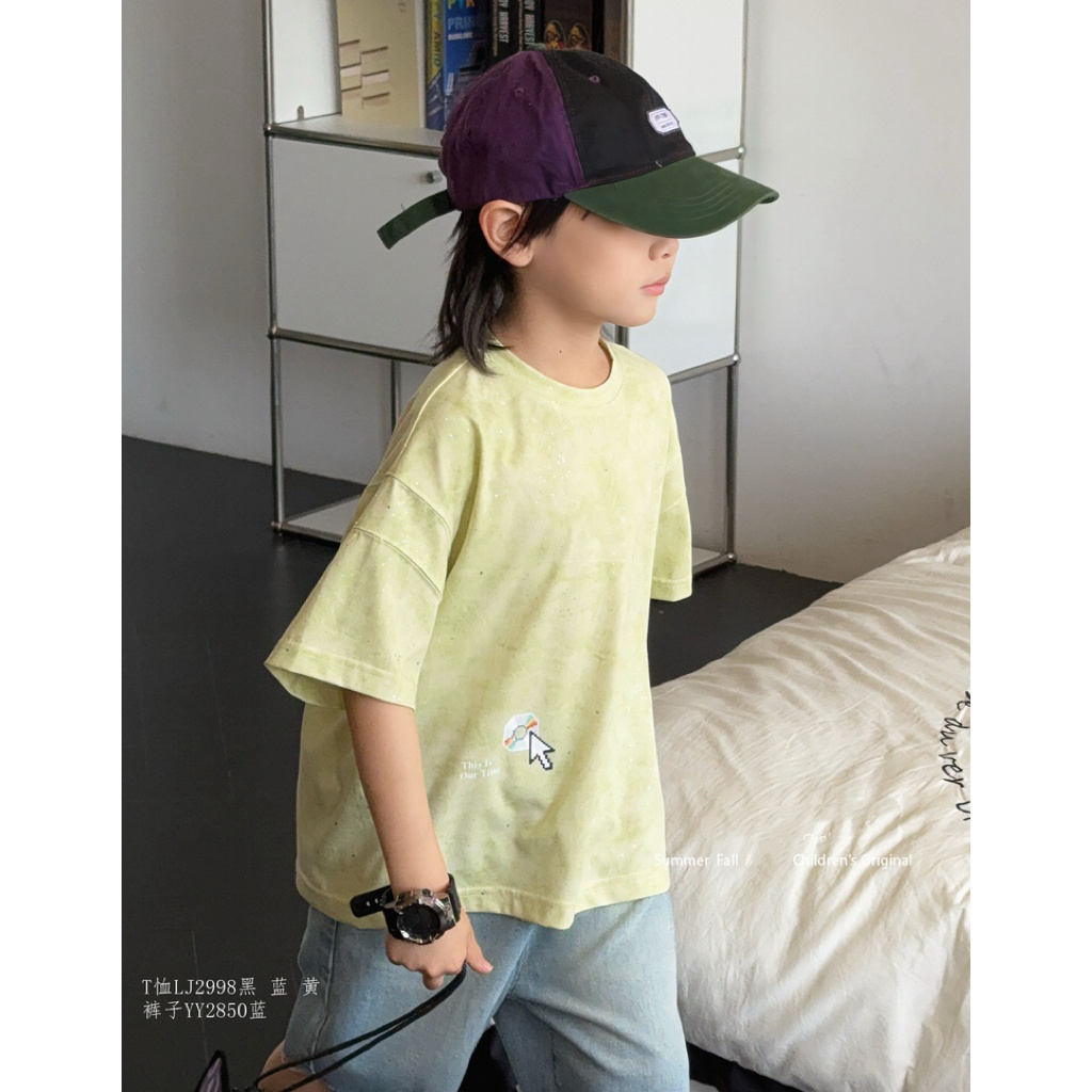 12998高端潮流时尚百搭休闲童装休闲T恤B15-4-3/黄C17-4-3