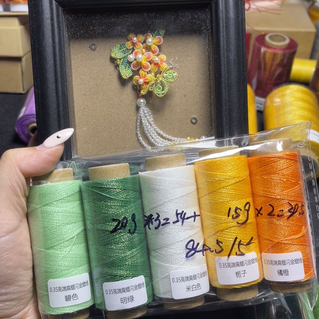 腈纶0.35闪金扁蜡纸轴5色套盒按图发货