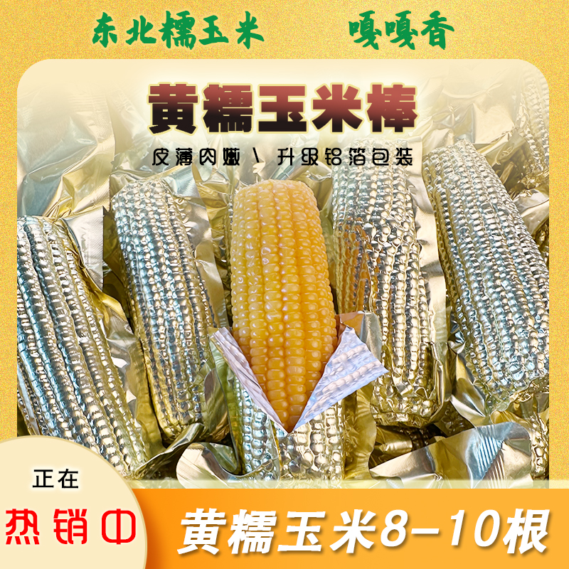 新年头茬东北黄糯玉米装香甜黏糯粘新鲜代餐260-360g每根
