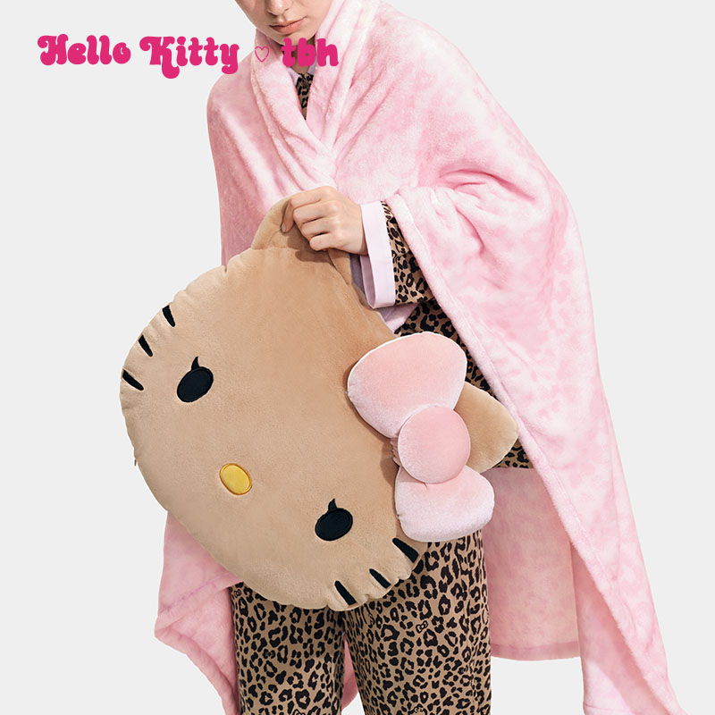 tbh野兽派家居Hello Kitty二合一法兰绒暖香毯/抱枕车载抱枕毯