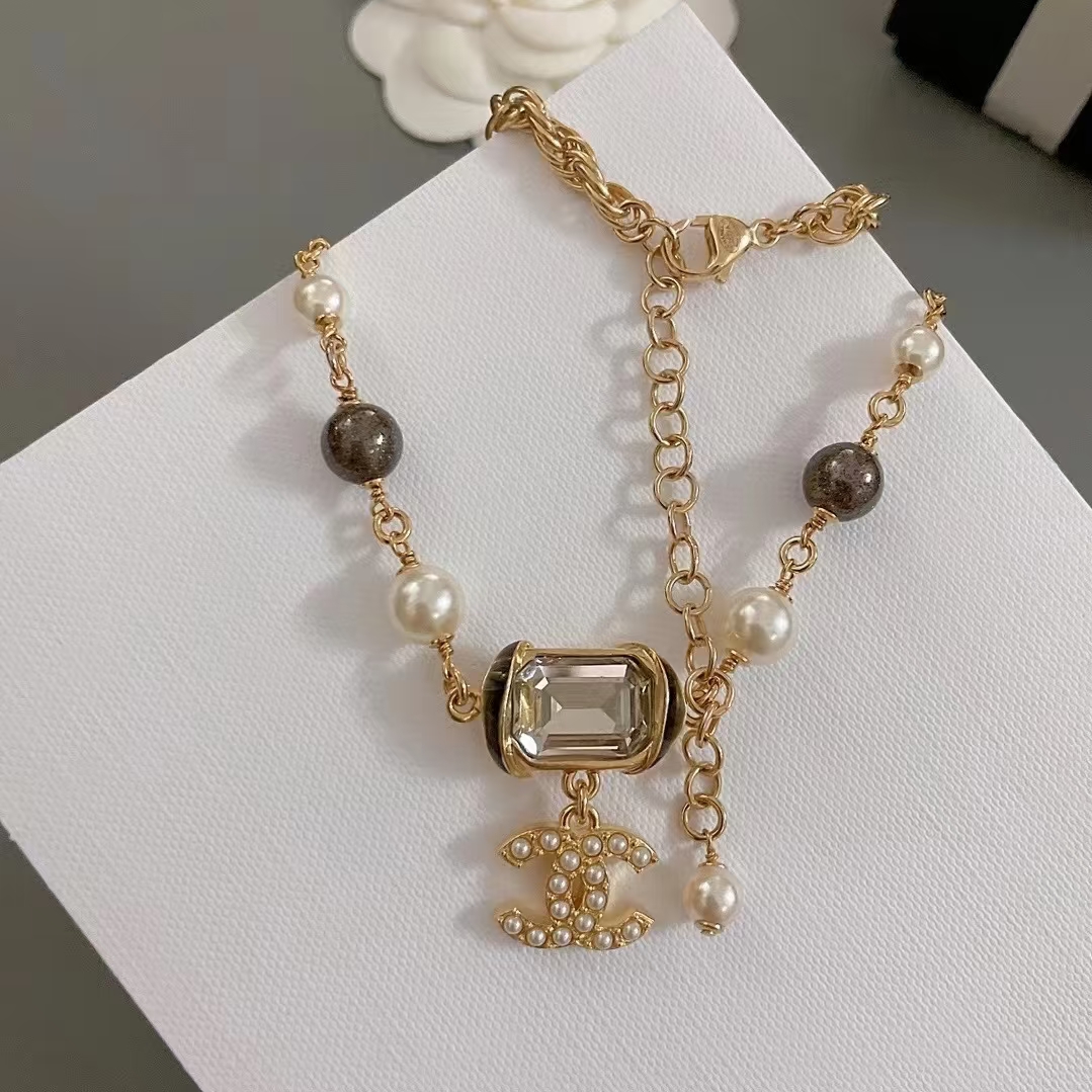 未使用 Chanel/香奈儿 项链方糖精致琉璃珠珠