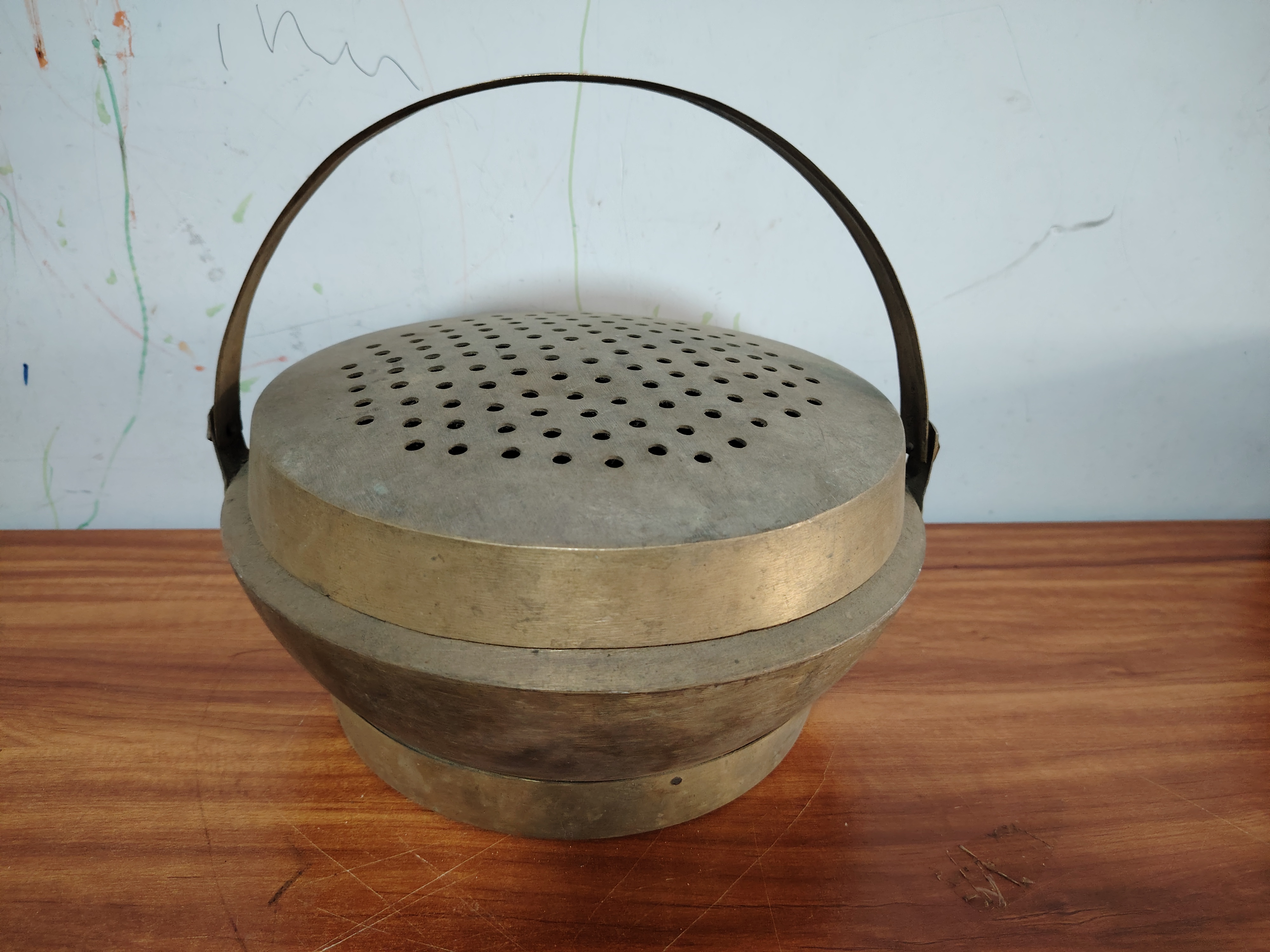 铜器，铜火炉，重4.82斤，尺寸如图。