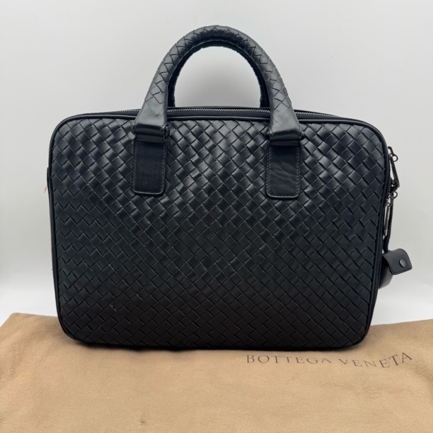 95新 BOTTEGA VENETA/葆蝶家 97新黑色编织款手提公文包/男士2692