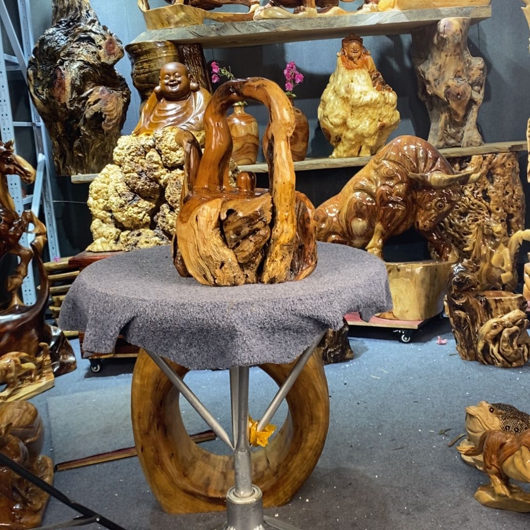 龙***男木木雕摆件雷击木壶