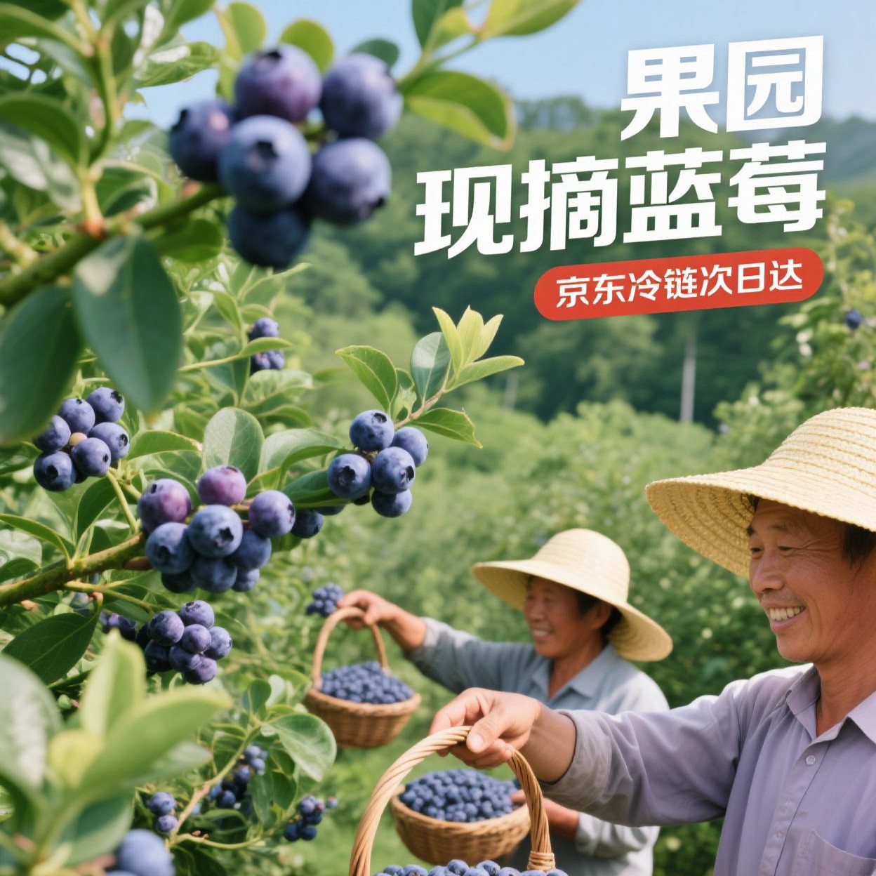 【15mm以上果园现摘蓝莓大果】莱克西花香蓝莓1-2斤装京东冷链次日安徽省