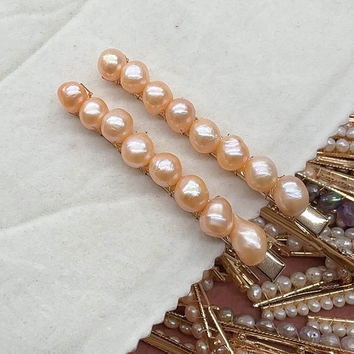 淡水珍珠发饰银S925镶嵌