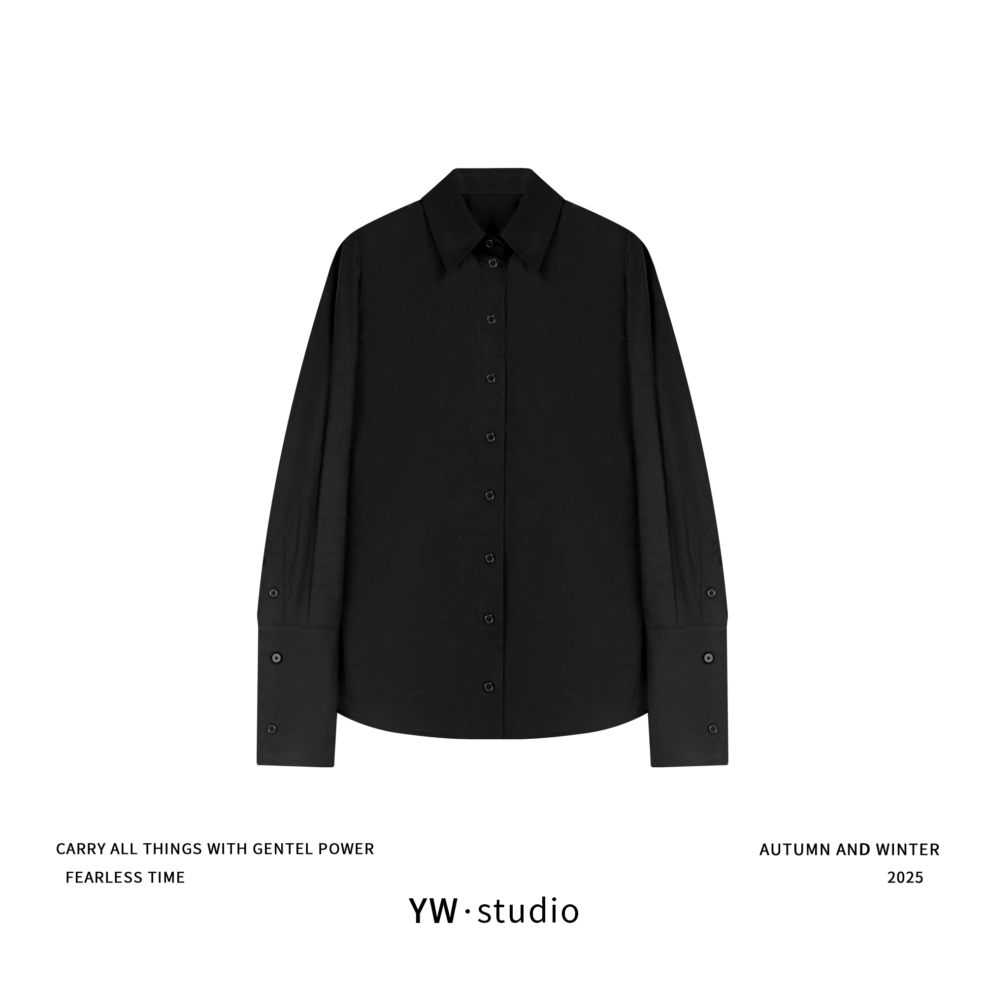 YUWEI/定制 高智感 艺术美 学极简100%棉Polo领衬衣CYPZ25007