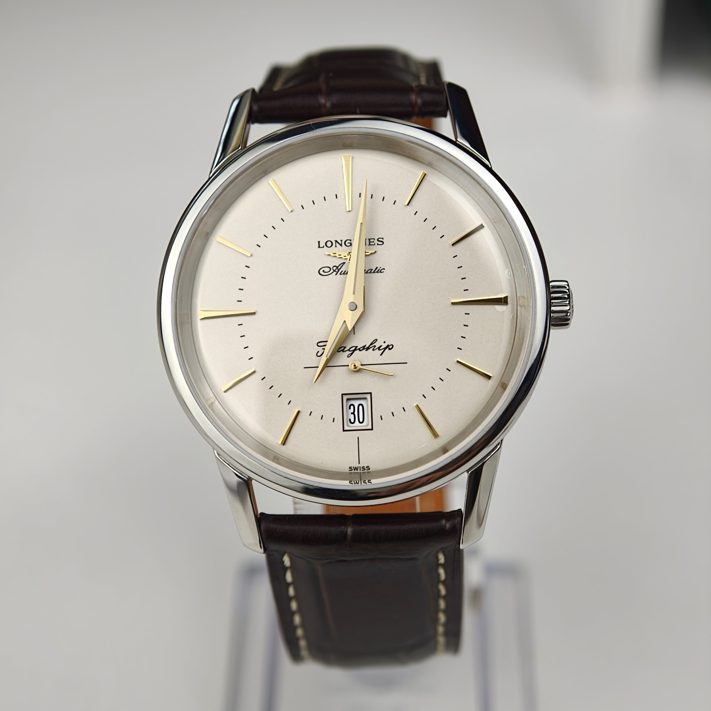 95新 Longines/浪琴 经典复刻 自动上链机械 38.50mm 专柜价15100
