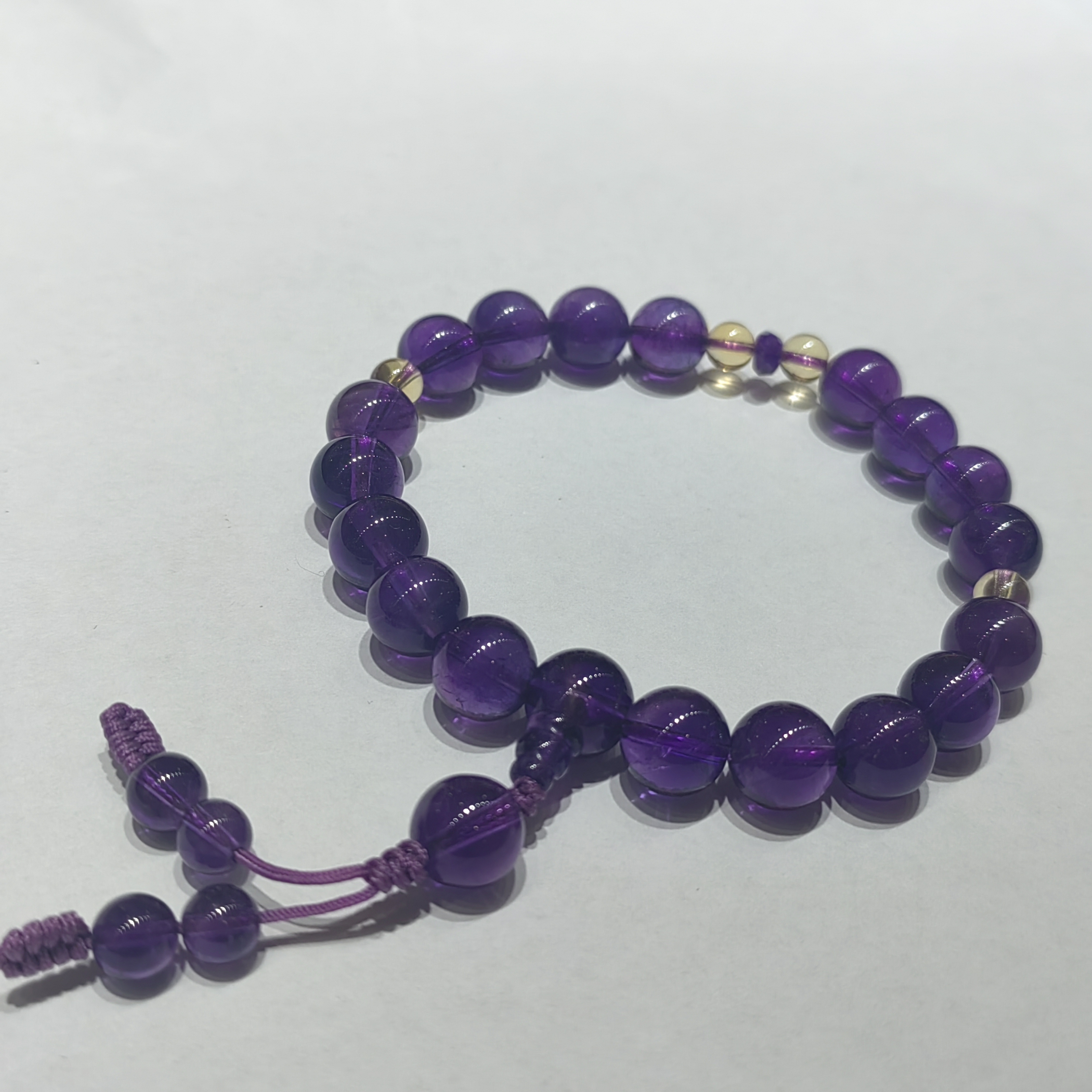 CAIBAI JEWELRY/菜百首饰SY紫晶手链女款百搭单圈