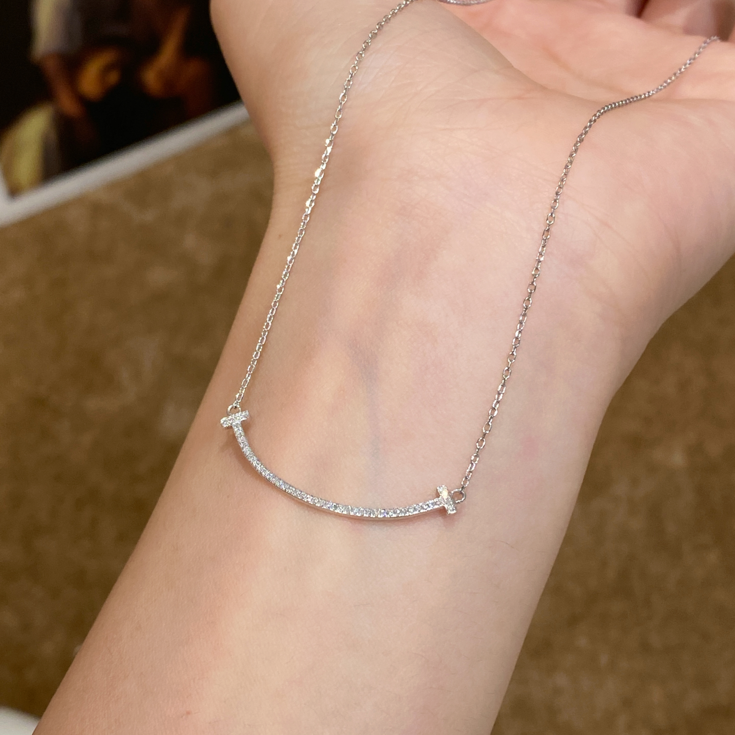 【千盟珠宝】重金 小微笑项链  ZSXL0507