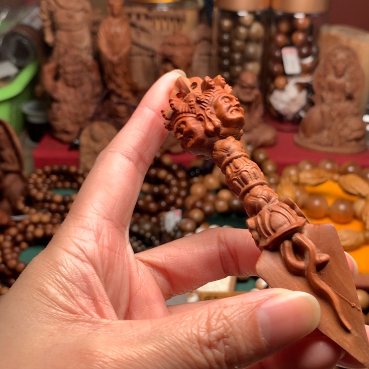 把件檀香木老山檀金刚杵瑕疵