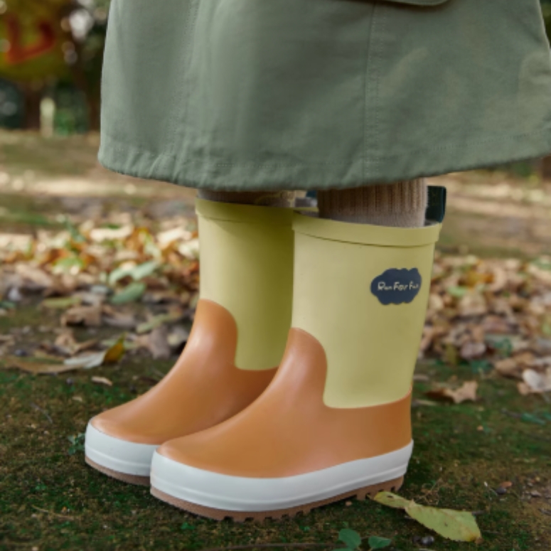 【直降破价】papa爬爬儿童雨靴男女宝宝中筒户外登山防滑防水雨鞋