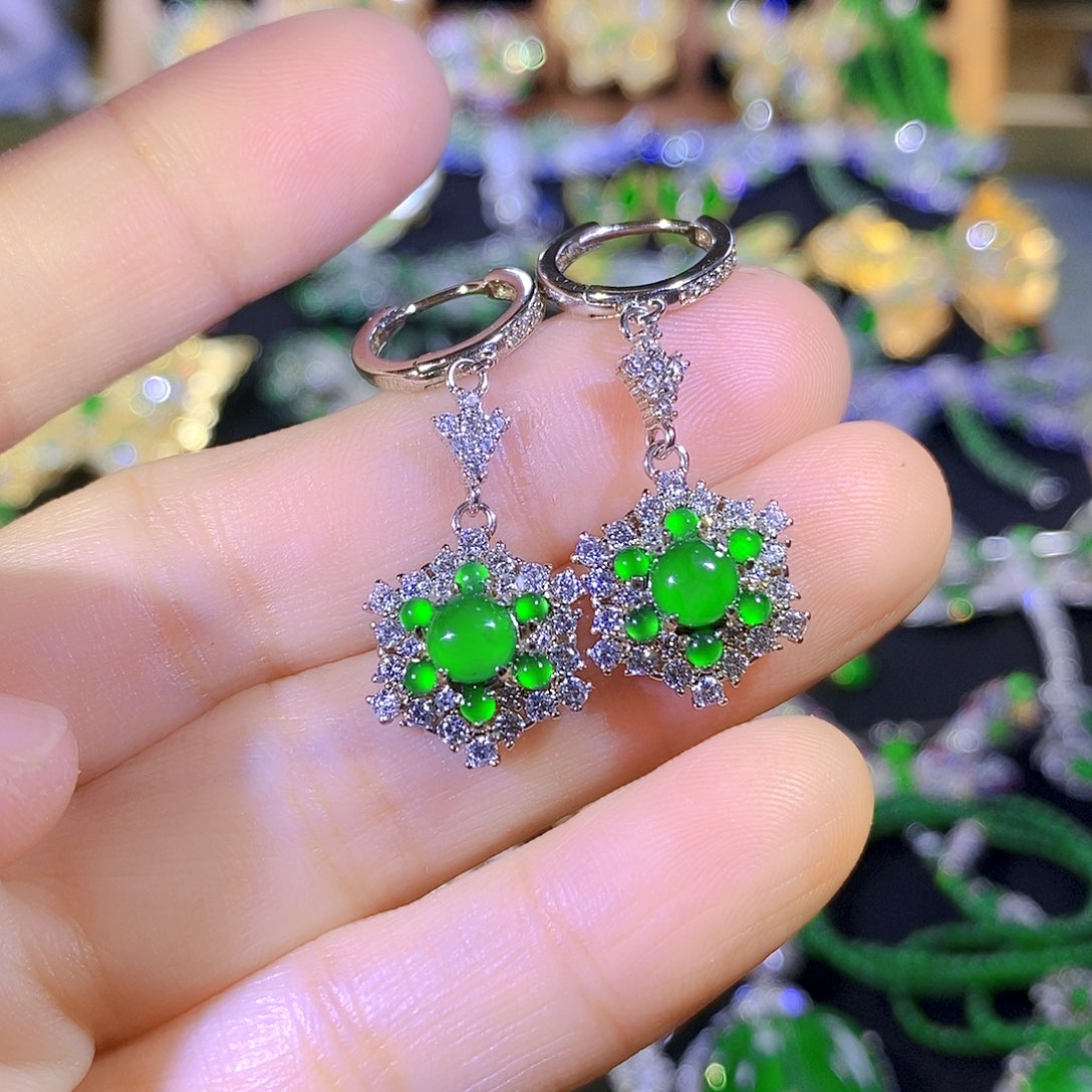 吊坠(不含链)银S925镶嵌翡翠