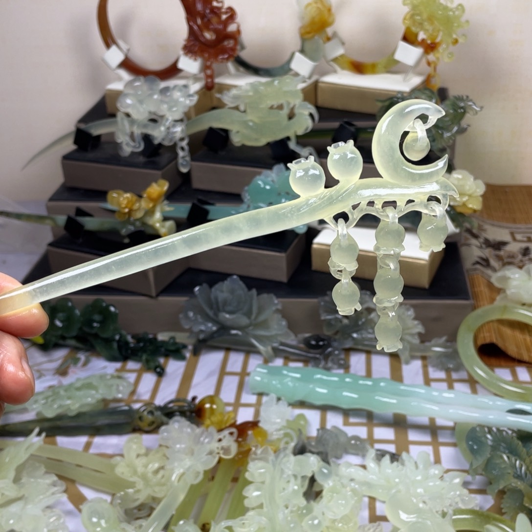 未镶嵌蛇纹石玉发饰