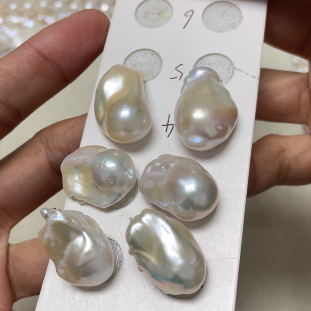 淡水珍珠耳饰银S925镶嵌多样性发一