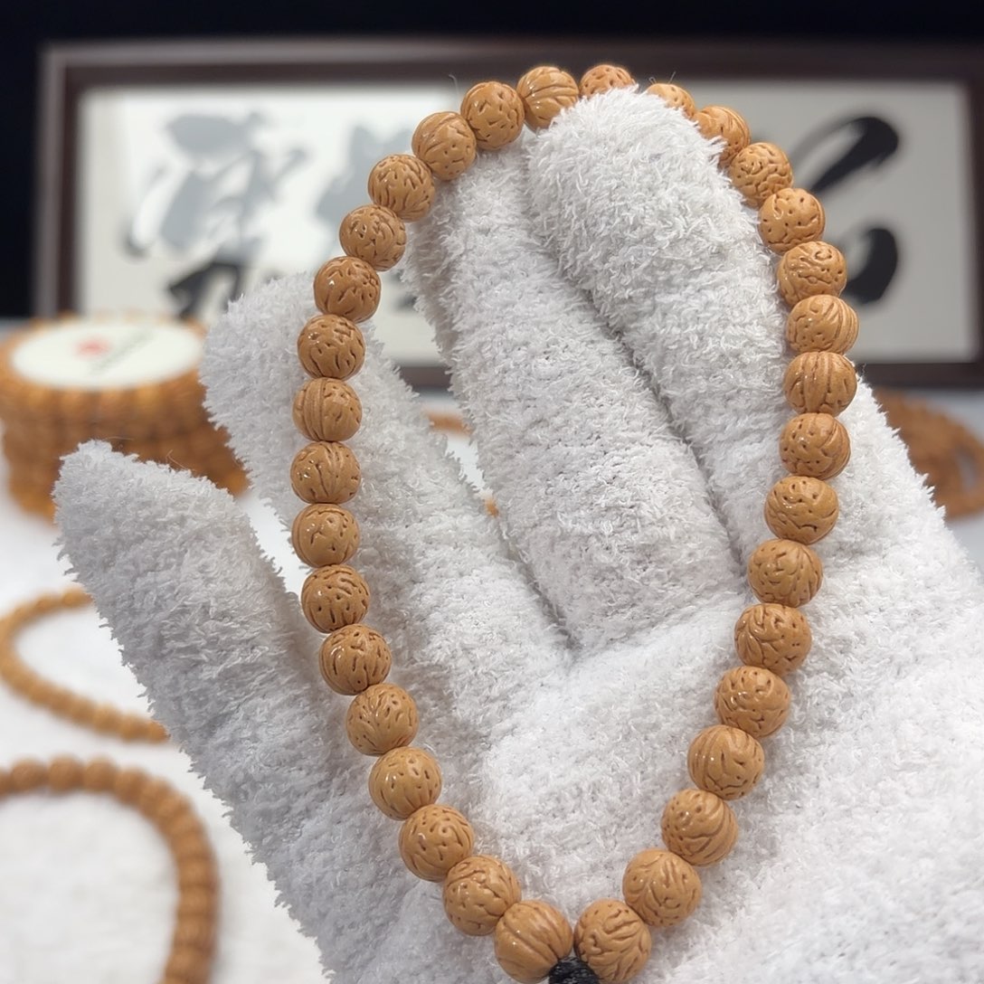 S***u桃核手串0.8加「肌肉小金豆」野生桃核手持