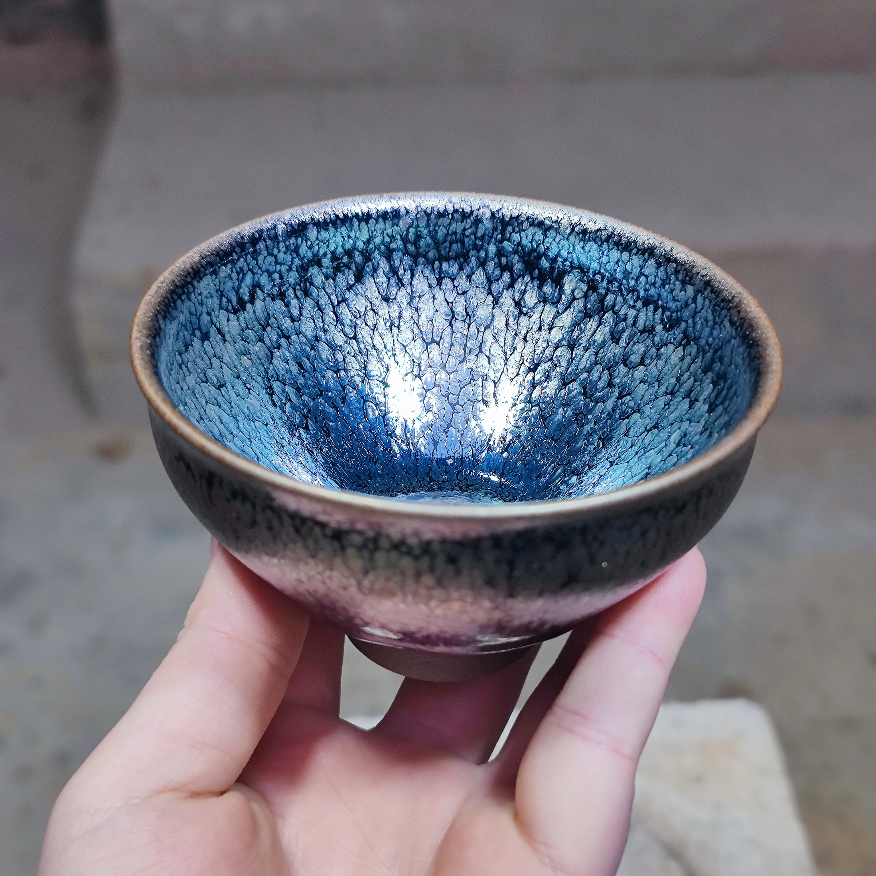 建窑--建盏 银鹧鸪 茶盏主人杯 电烧