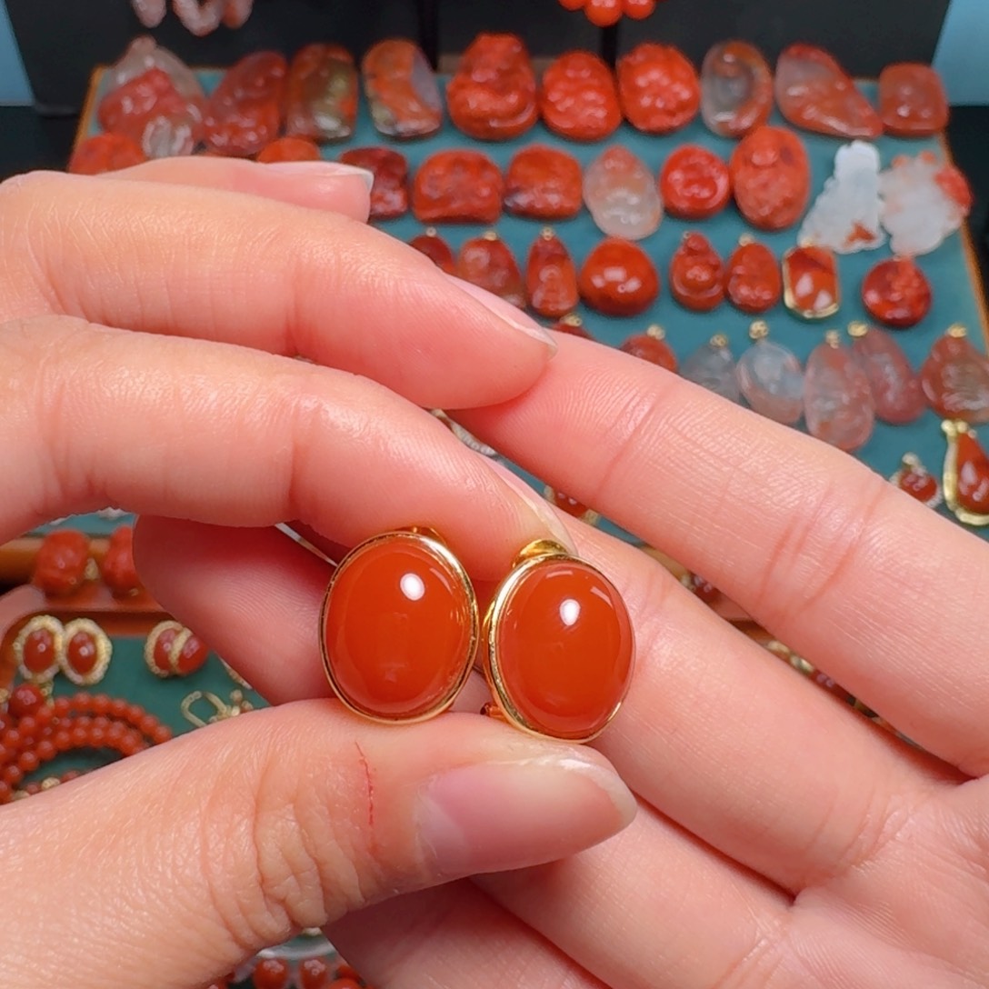 南红玛瑙南红 银S925镶嵌