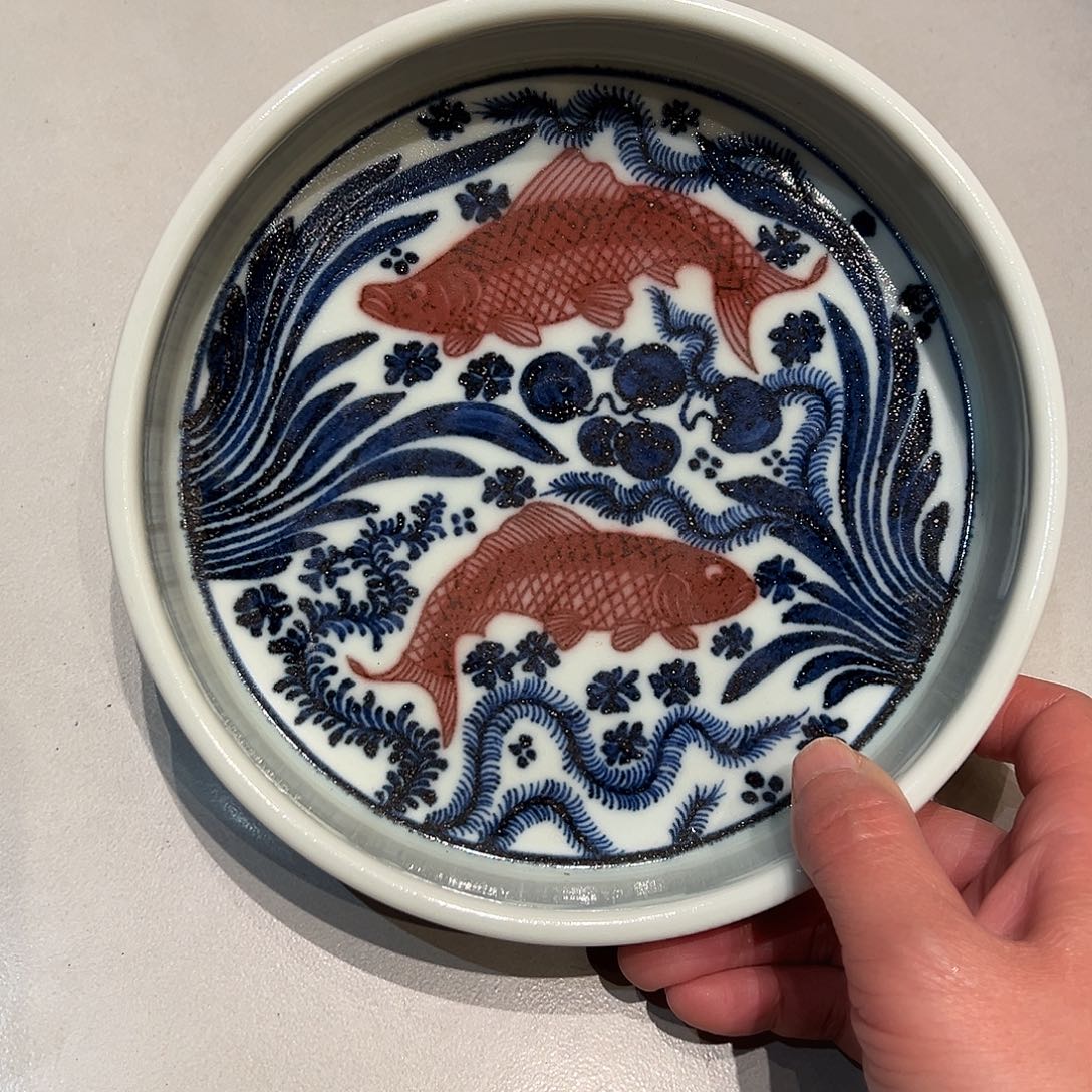 畅怀堂原矿釉里红壶承