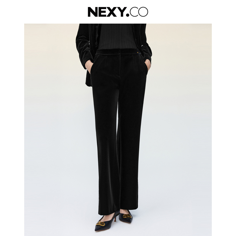 NEXY.CO/奈蔻长裤黑色外穿微喇春季时尚宽松XV02867W0/XV03013W0