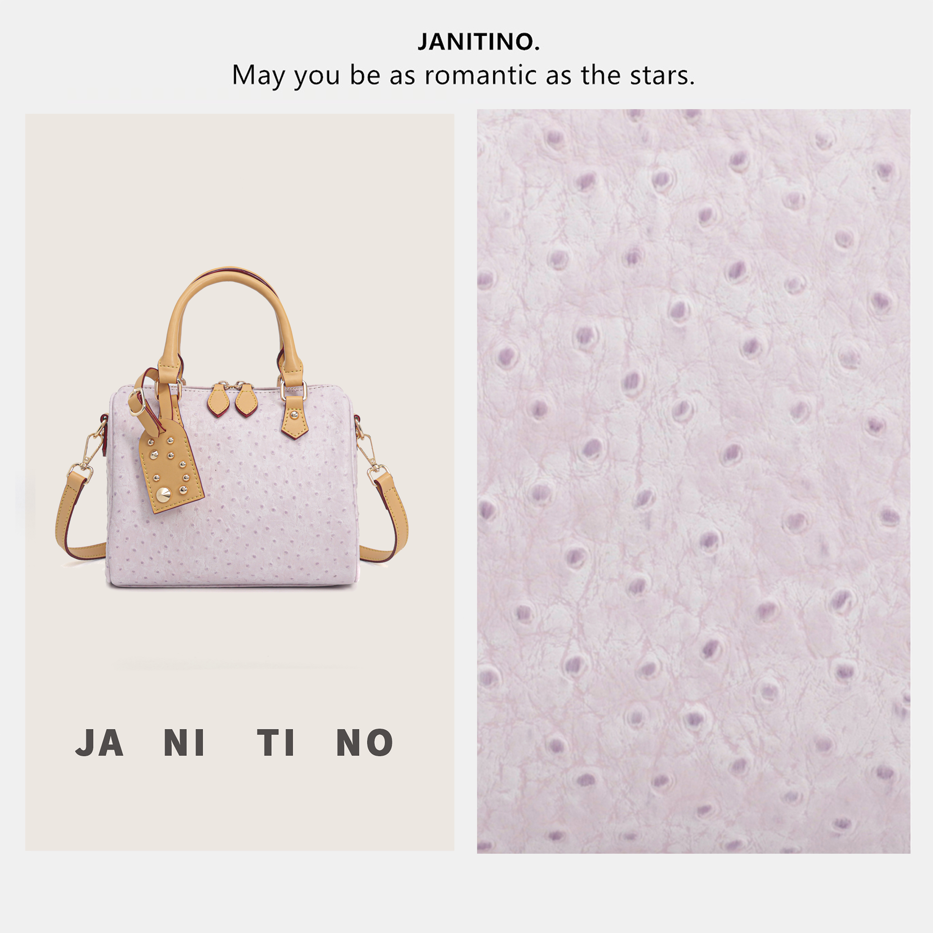 JANITINO/佳妮蒂诺当季新款轻奢风百搭单肩斜挎包8765鸵鸟紫