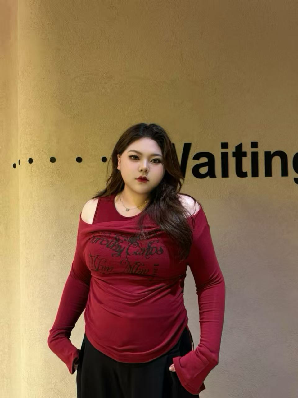 沁屿美式复古印花假两件长袖T恤女2025新款收腰显瘦辣妹打底衫