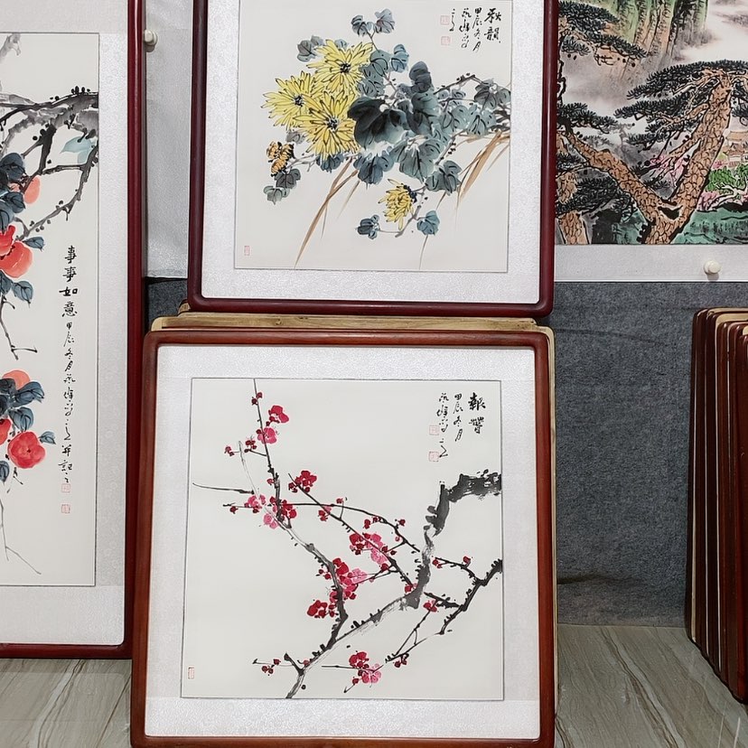 【闪购商品】国画书画作品带框65×65厘米