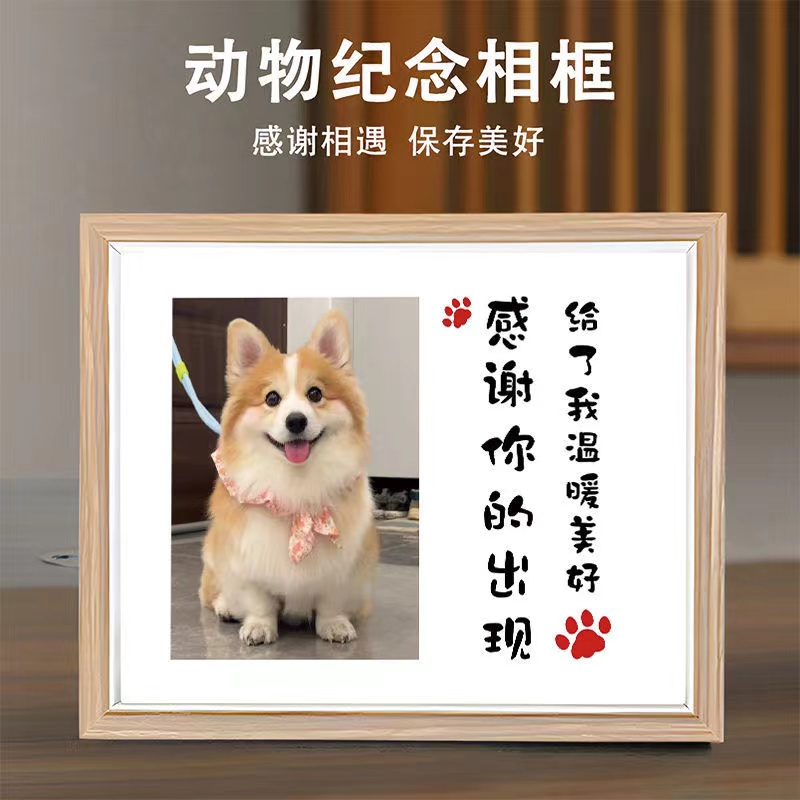 宠物狗狗猫咪纪念相框摆台照片打印定制