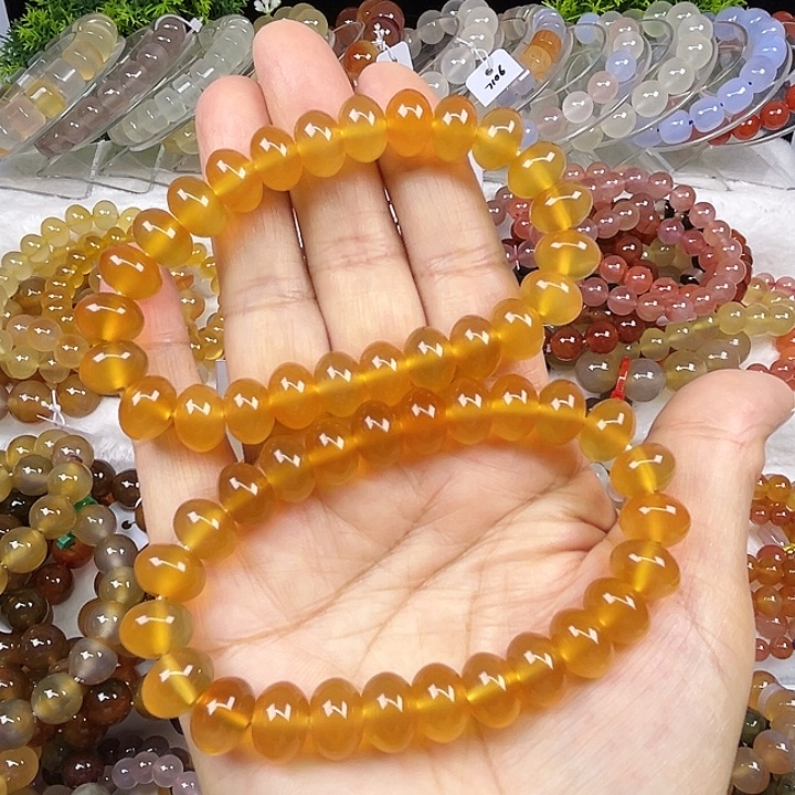 梦***巾玛瑙/玉髓合金手链