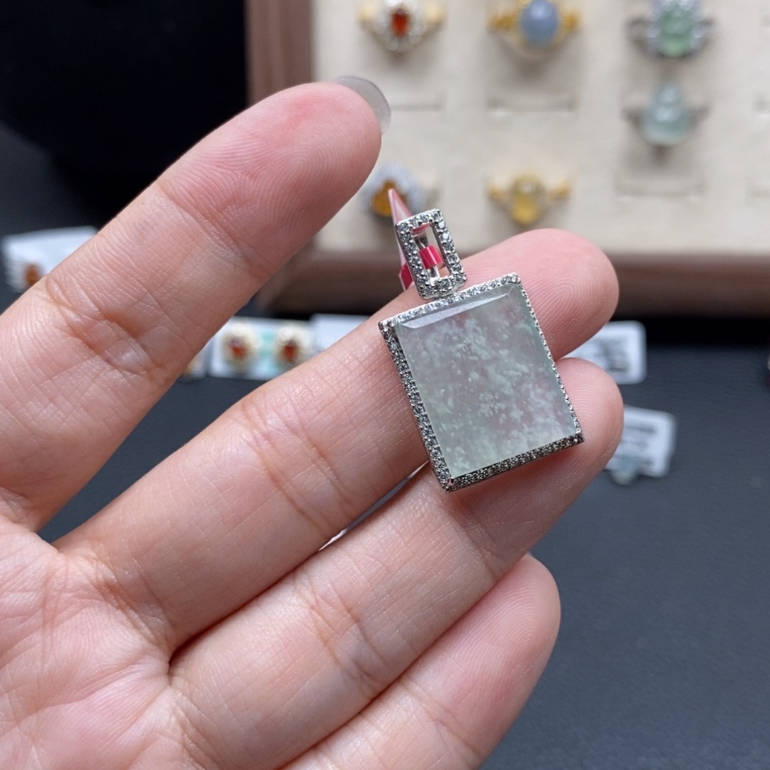翡翠银S925镶嵌戒指