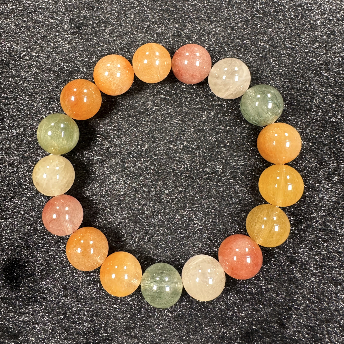 糖果兔毛  天然兔毛水晶手串11mm