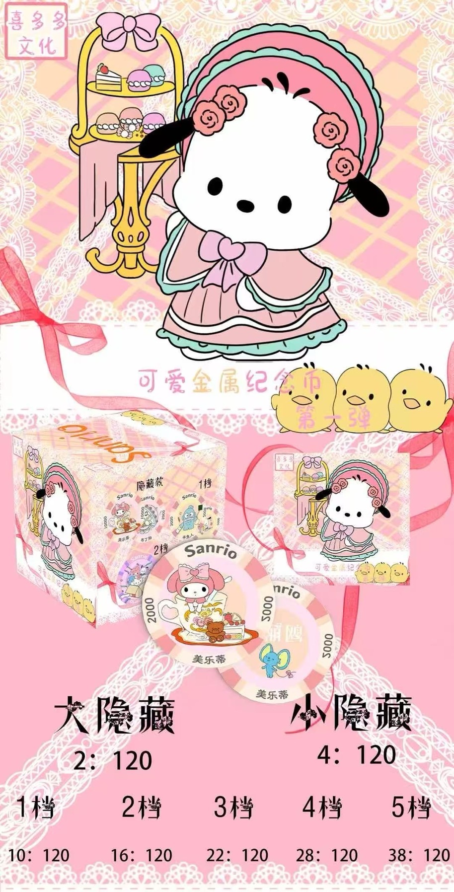 【三丽鸥家族金属筹码纪念币】第一弹收藏卡牌盲盒代拆