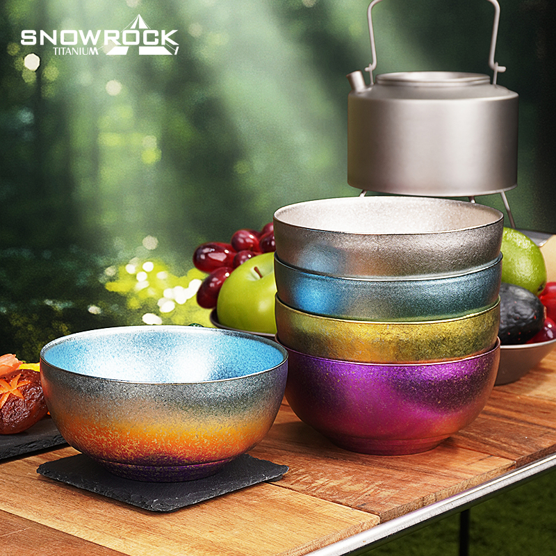 【钛上皇】纯钛冰花新款450ml双层碗