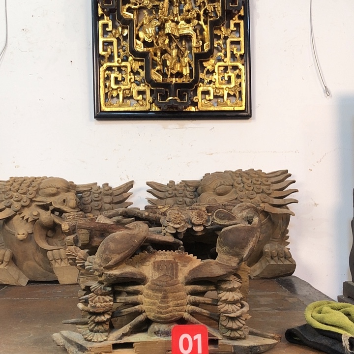 龙***宿香榧木老木雕花板民俗品