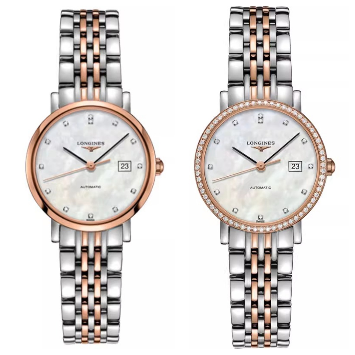 99新 Longines/浪琴 博雅310/机械/玫瑰金贝母钻刻/表径29mm/女士