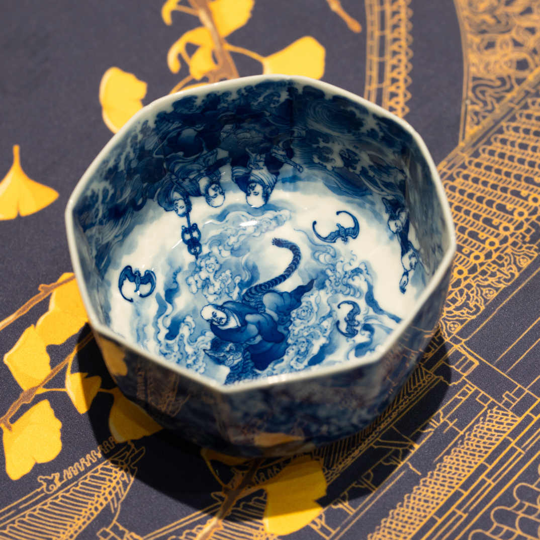 【铭墨朗谷】百佛来朝十方杯杯王纯手工手绘高端陶瓷收藏