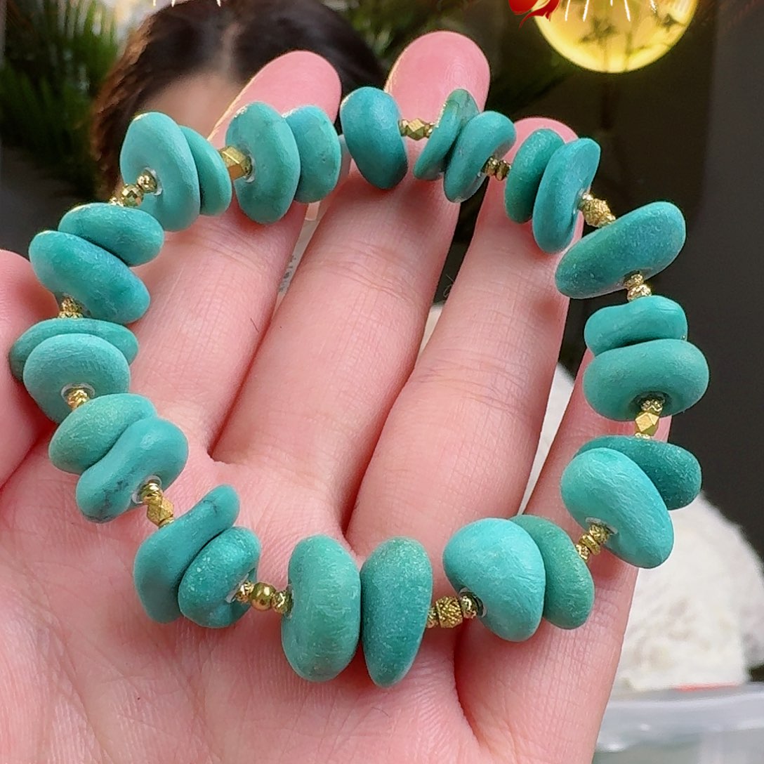 绿松石珠宝奇石18K金镶嵌