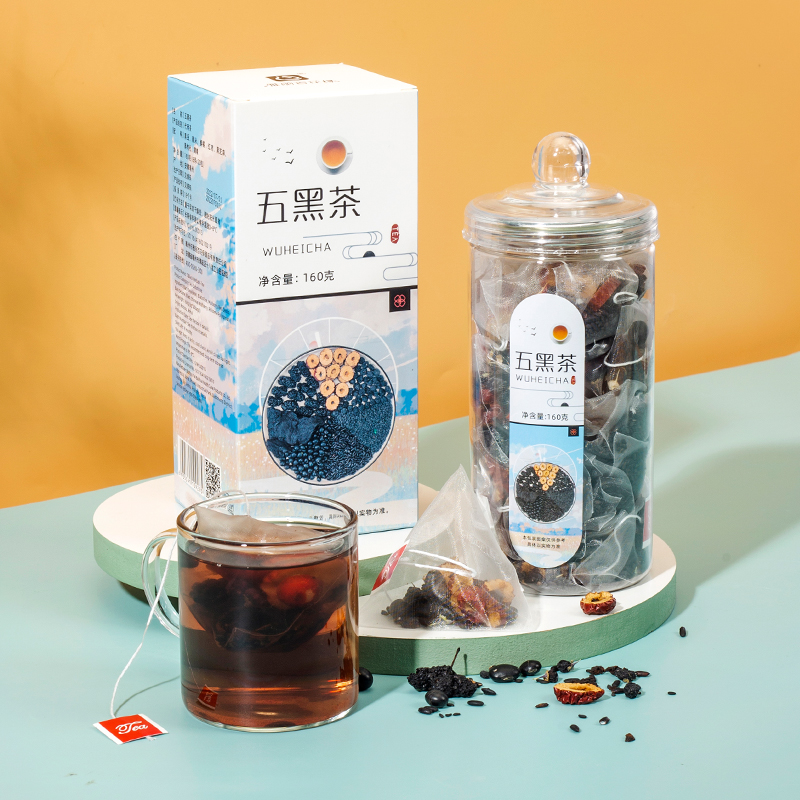 桑葚黑枸杞五黑茶包健康滋补熬夜养发悦发茶花茶果茶养生茶