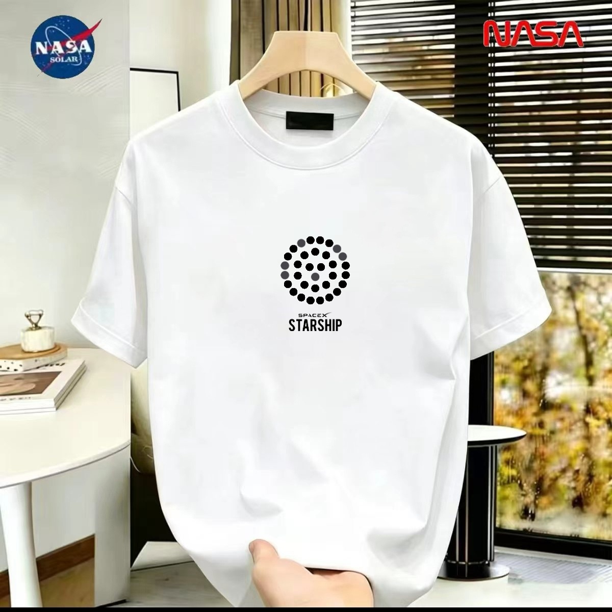 NASA联名纯棉夏季圆领短袖T恤微宽松时尚男女同款休闲百搭20
