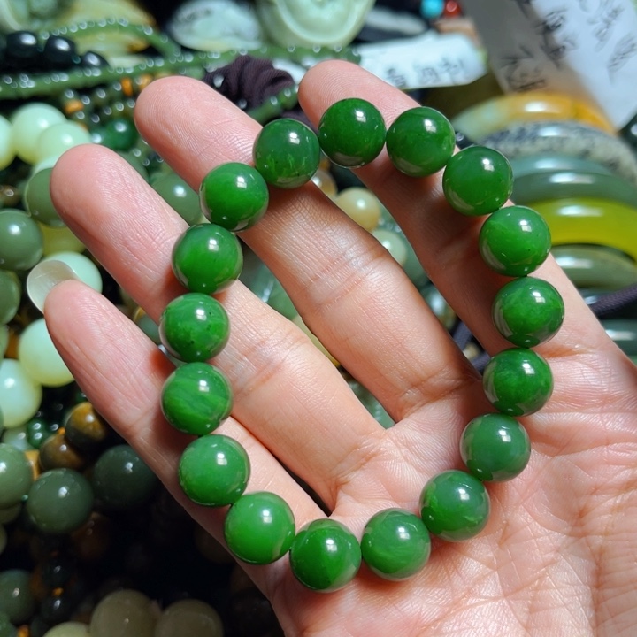 和田玉（碧玉）手链未镶嵌