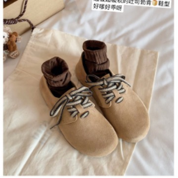 【sheii苏茵茵】软面包~防水防污大圆头系带休闲厚底勃肯鞋女单鞋