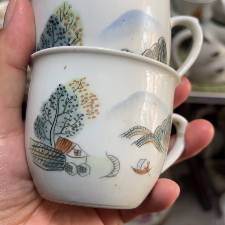 都是瑕疵品看好下单山水杯