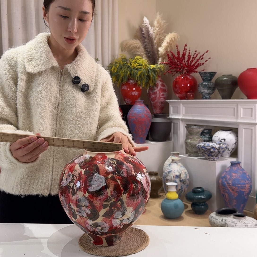 摆件花瓶口9.5高26闪拍100