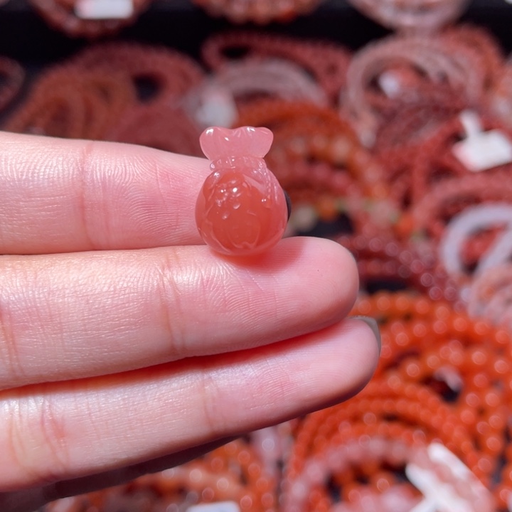 南红玛瑙未镶嵌福袋1799打孔备注