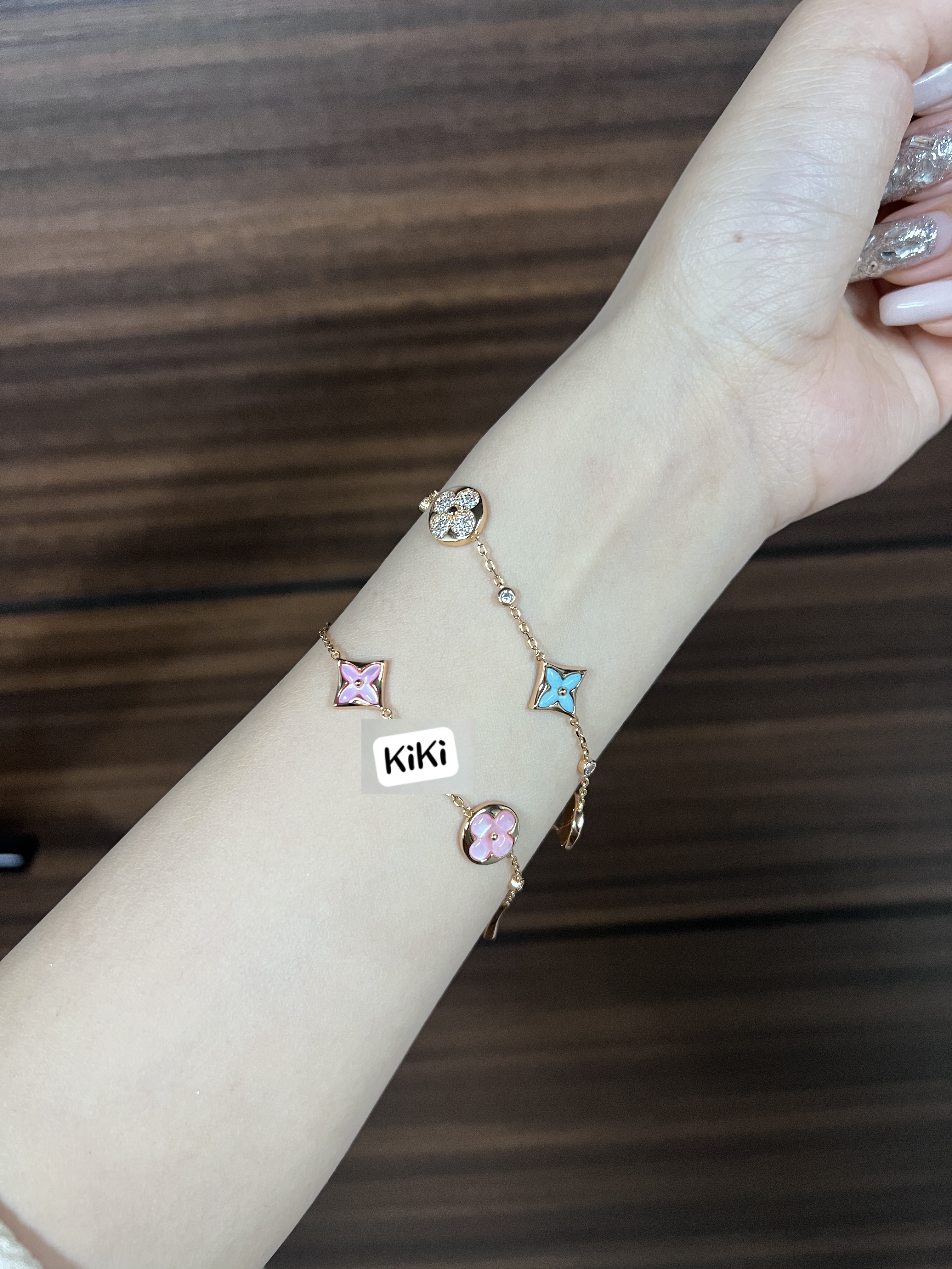 铜合金手链 经典老花款手链四花版花色