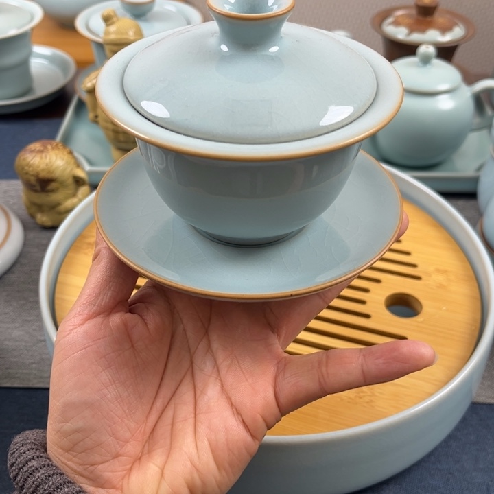 杯天青元宝盖碗型全品