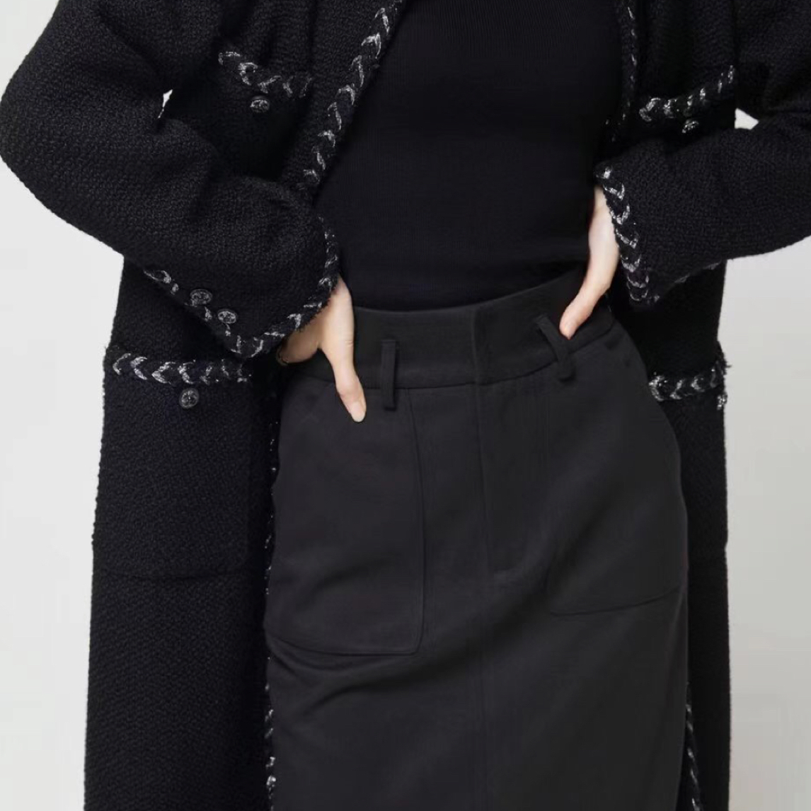 【RHRN】 “黑银2.55”小香羊毛大衣