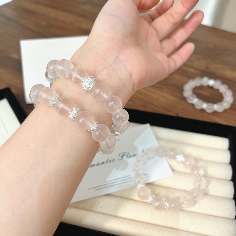 X836[布丁冻]冰透莫粉手链高端轻奢手串多样性发一