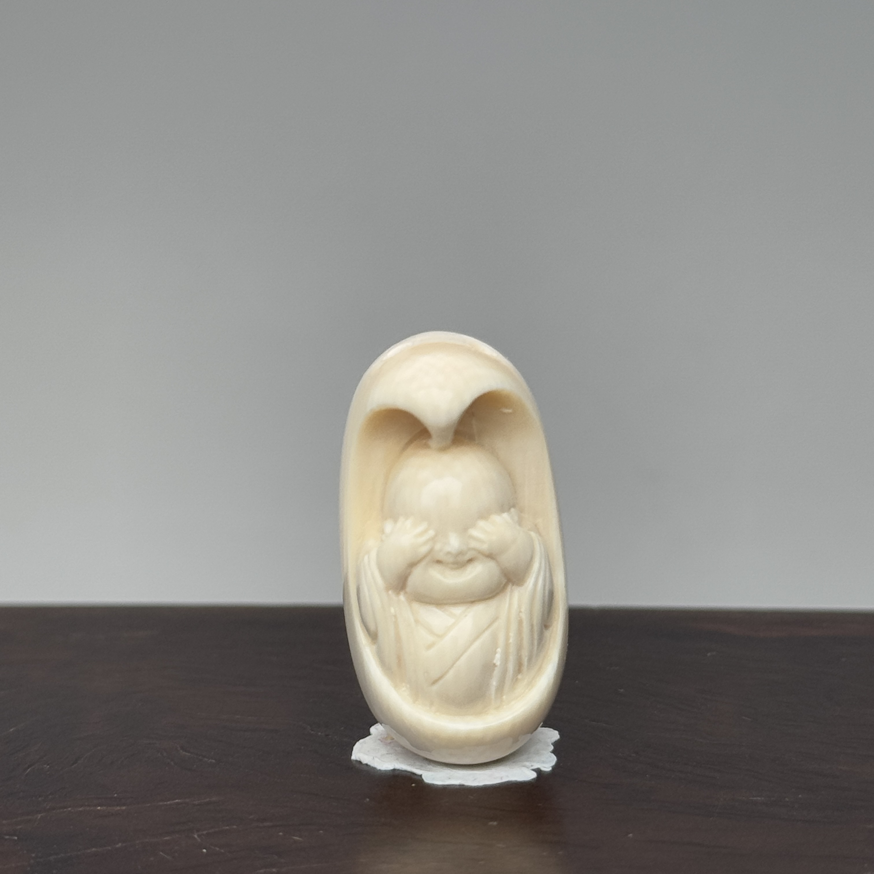 DEZHI/德志28*15*11mm5.6g小和尚吊坠天然猛犸牙K284默认打孔绑绳