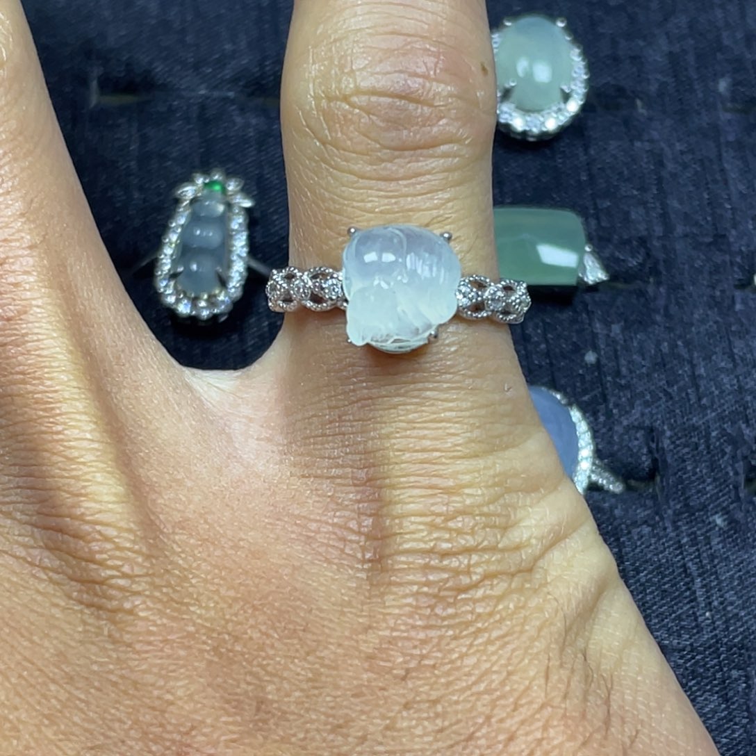 翡翠银S925镶嵌戒指